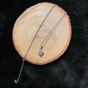 Sterling silver necklace with crystal stone pendant